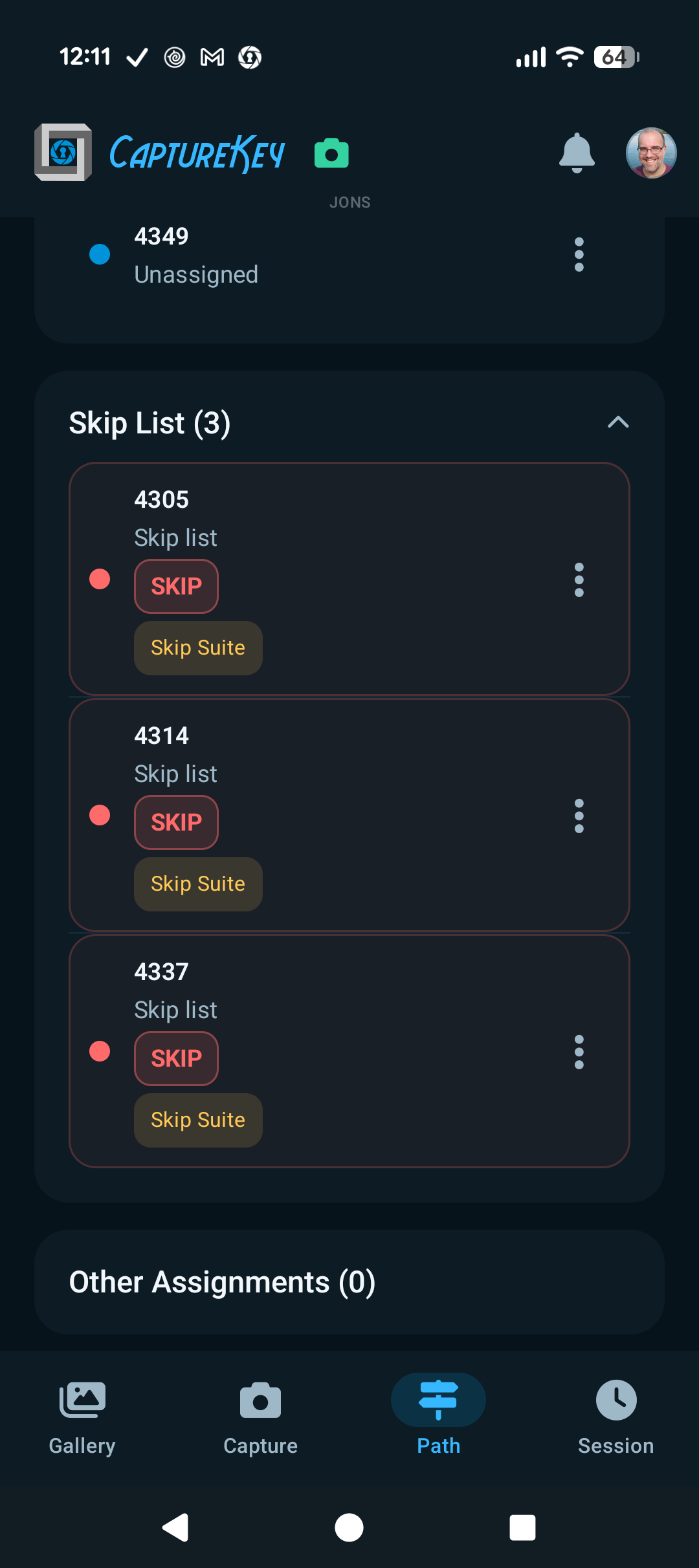 Add Event Note dialog with note text, priority, and category choices