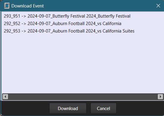 Download Event Window